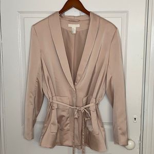 H&M silk dusty rose blazer
